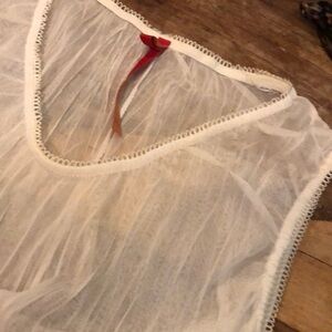 Cream sheer tank sheath slip dress from Paris. Super Unique